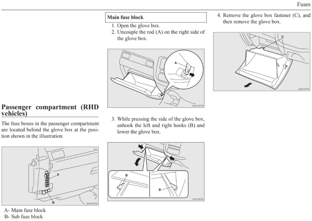 Outlander glove box removal instructions